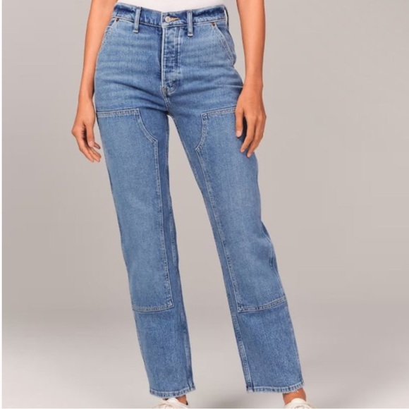 Abercrombie The Dad High Rise Carpenter Jeans Long - Picture 1 of 8